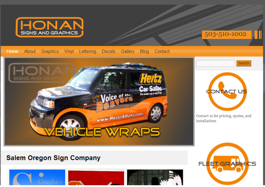 Honan Signs and Graphics Website